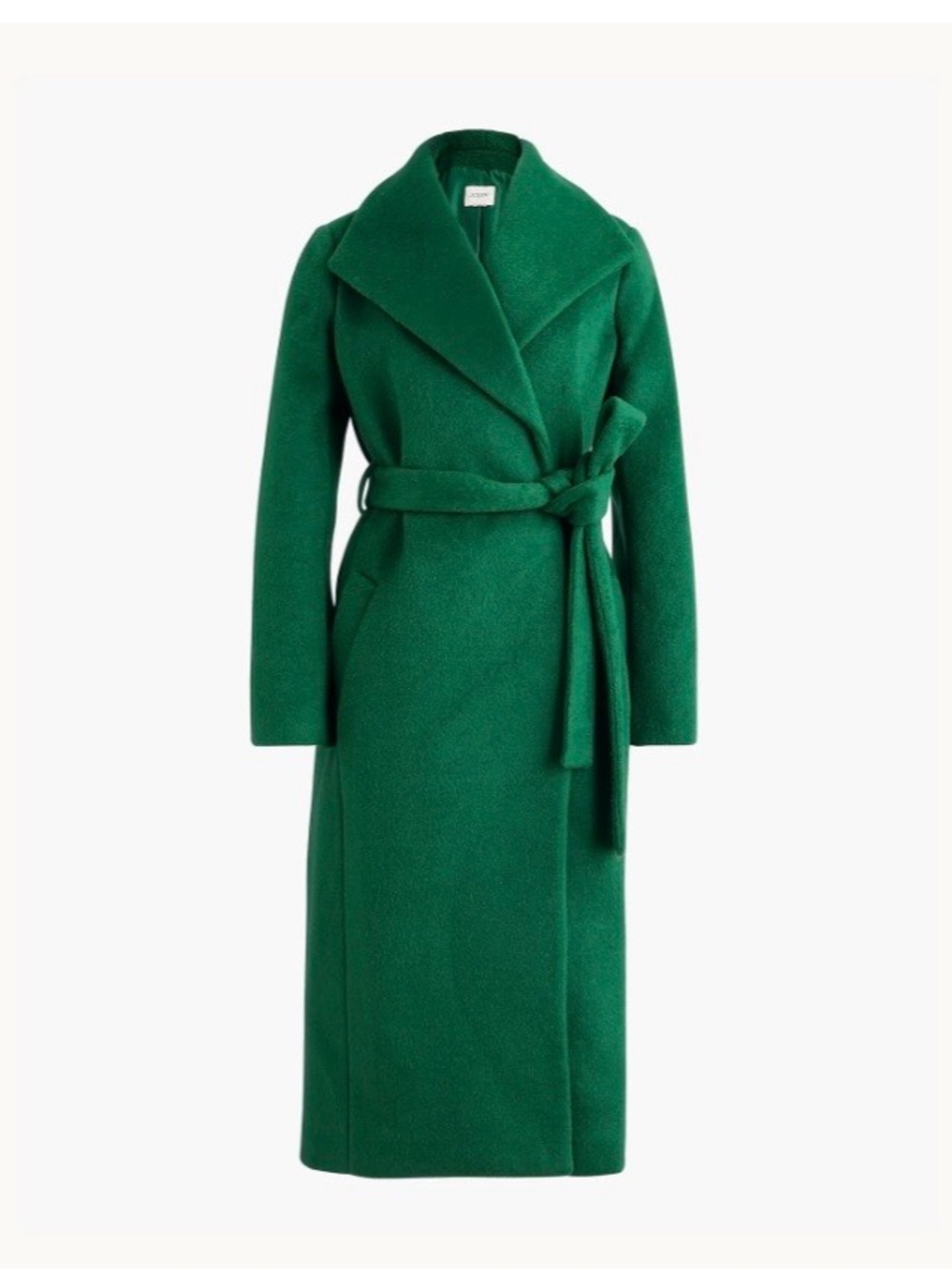 J. Crew Emerald Green Belted Coat 16 - Picture 3 of 11